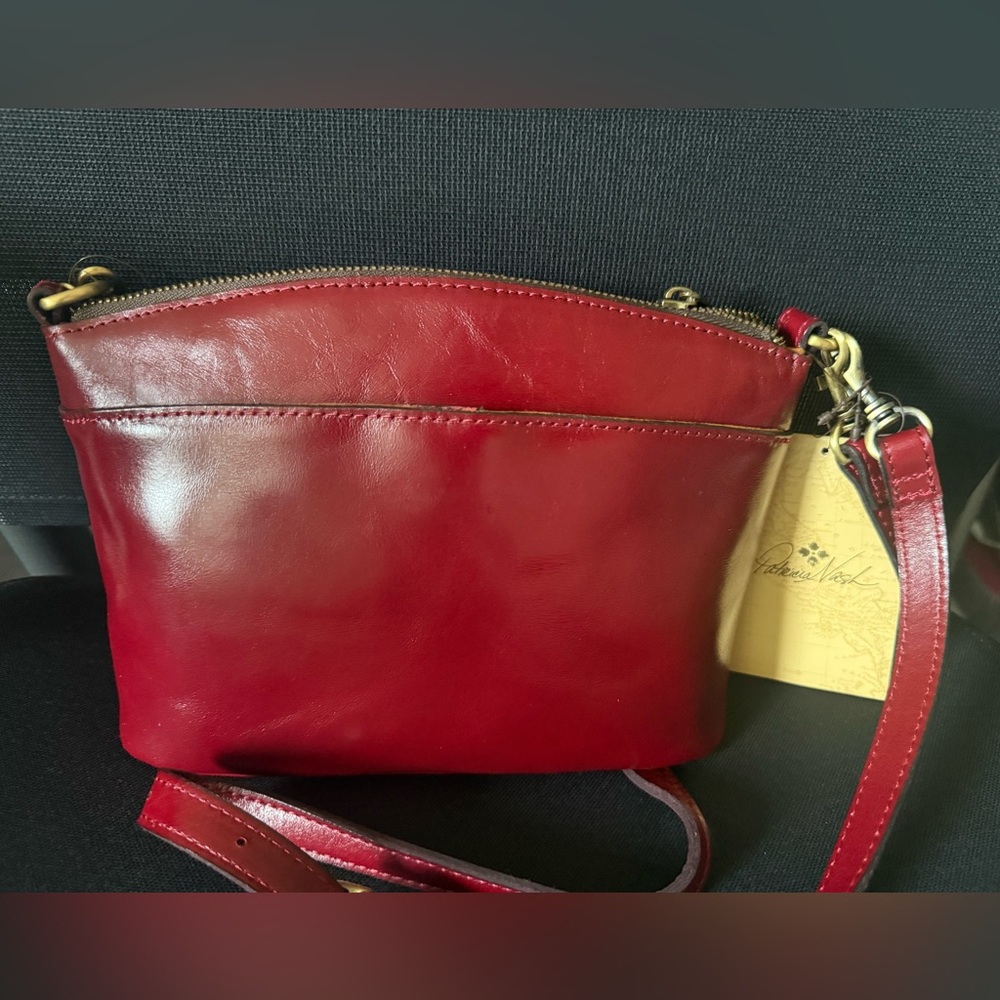 Patricia Nash - Red Leather Crossbody Bag with Signature Emboss